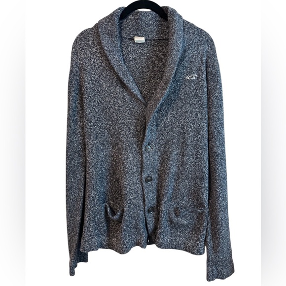 Hollister Men's Charcoal Cardigan Sweater. EUC - Picture 1 of 4